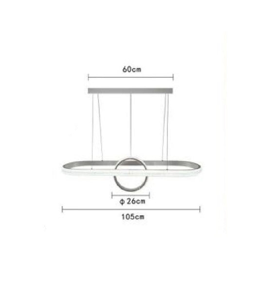 Lampadario Sospeso Led Design Cerchio Ovale Bianco Moderno Pendente 54w Lp-30b         