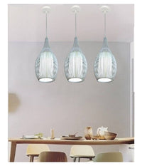 Lampadario Sospeso Ovale Pendente A Sospensione Moderno E27 Plafoniera B19  Bianco       