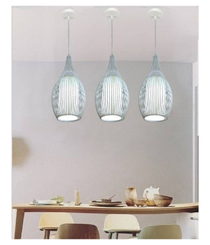 Lampadario Sospeso Ovale Pendente A Sospensione Moderno E27 Plafoniera B19  Bianco       