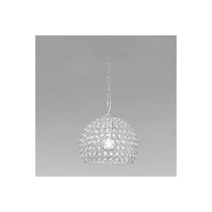 Trade Shop - Lampadario Sospeso Tondo Cupola Cristalli Lampada Mezza Sfera Luce E27 Argento 32361 -