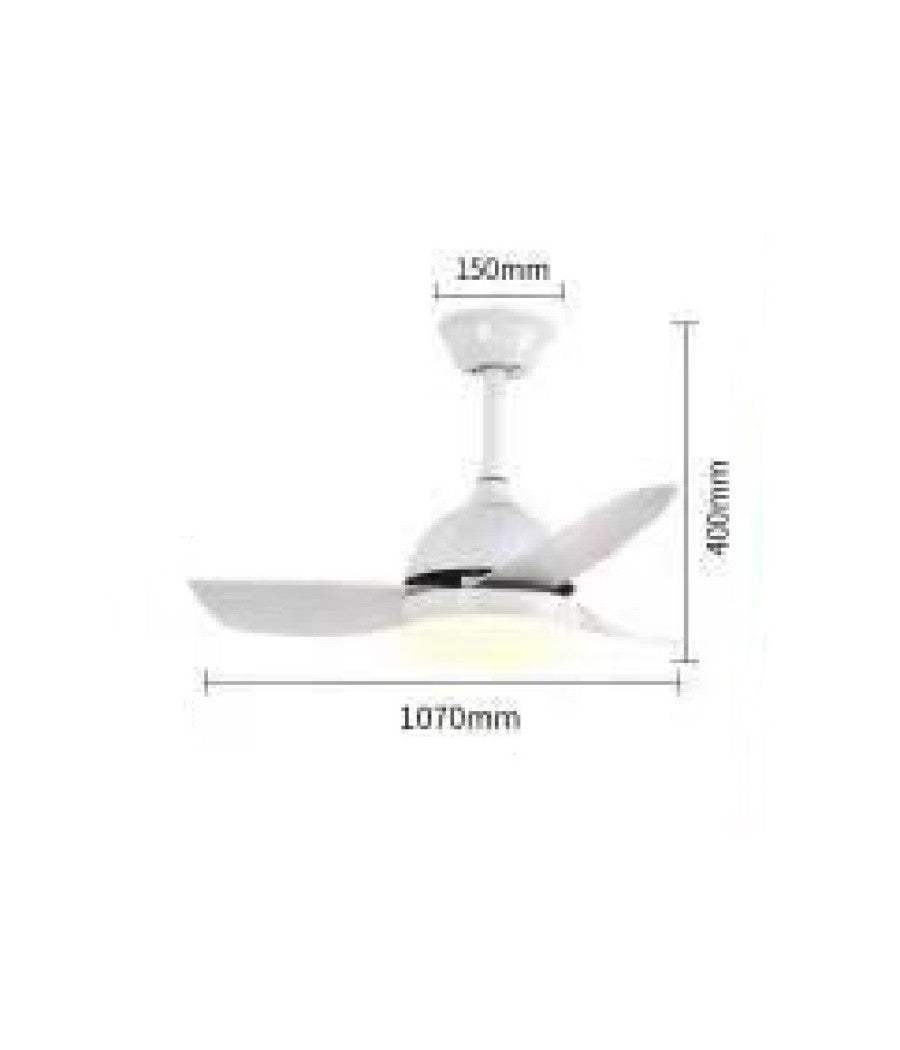 Lampadario Ventilatore Soffitto Plafoniera Moderna Led 3 Pale Dimmerabile 60001         