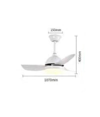 Lampadario Ventilatore Soffitto Plafoniera Moderna Led 3 Pale Dimmerabile 60001         