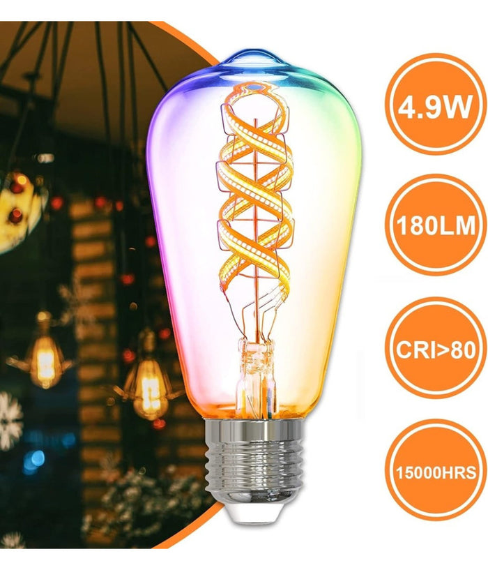 Lampadina A Filamento Led Intelligente Wifi St64-sf E27 4,9w 1800lm Alexa Google         