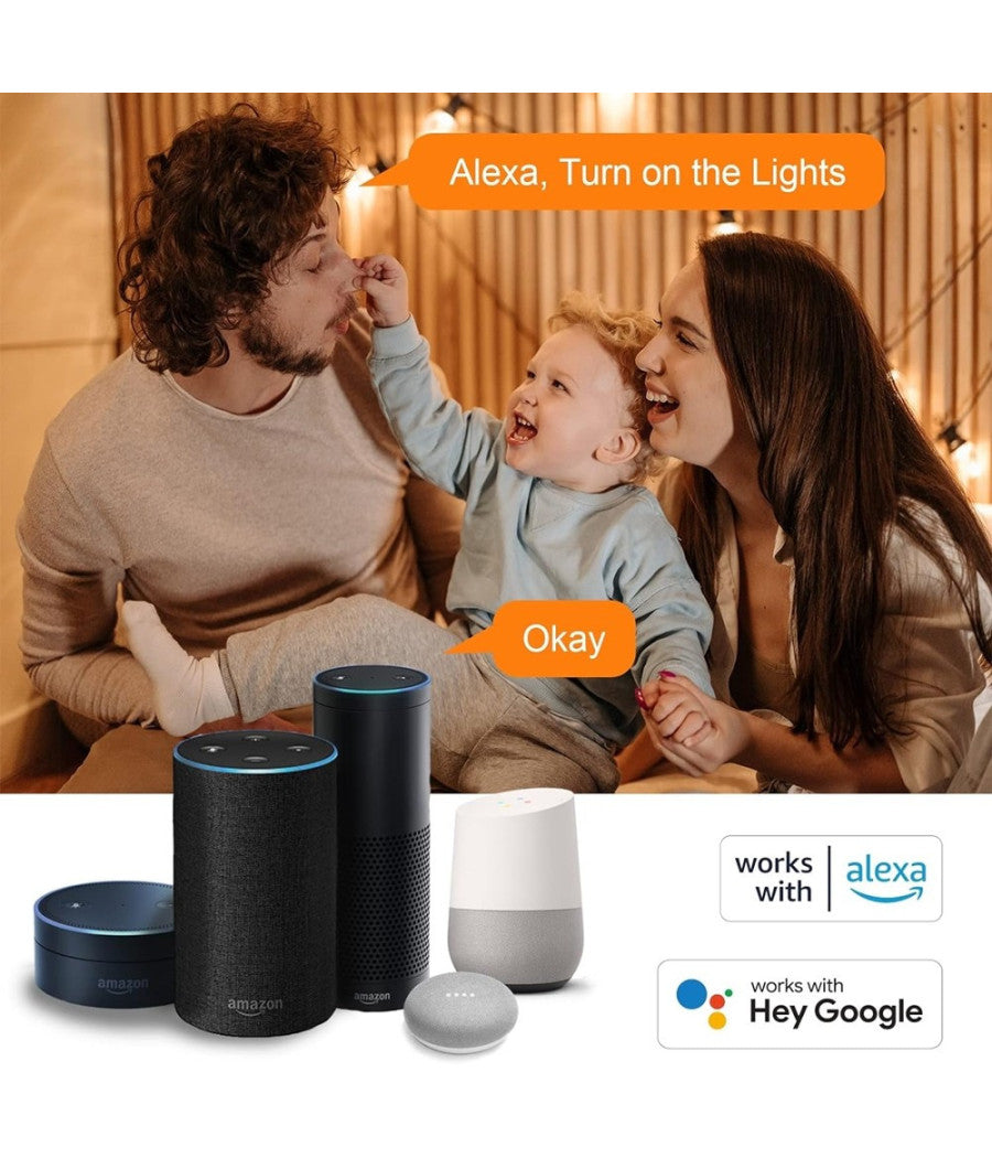 Lampadina A Filamento Led Intelligente Wifi St64-sf E27 4,9w 1800lm Alexa Google         