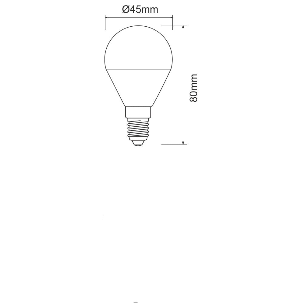 Lampadina a led a bulbo piccolo 5W E14 3000K