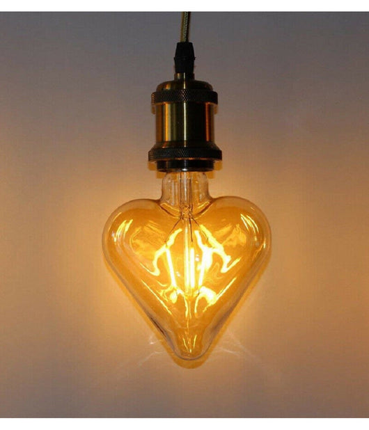 Lampadina Filamento Cuore Ambra E27 4w Stile Vintage Retro Luce Decorativa Cu-oc         