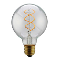Lampadina globo a led trasparente con filamento a spirale 5W 2200K G125