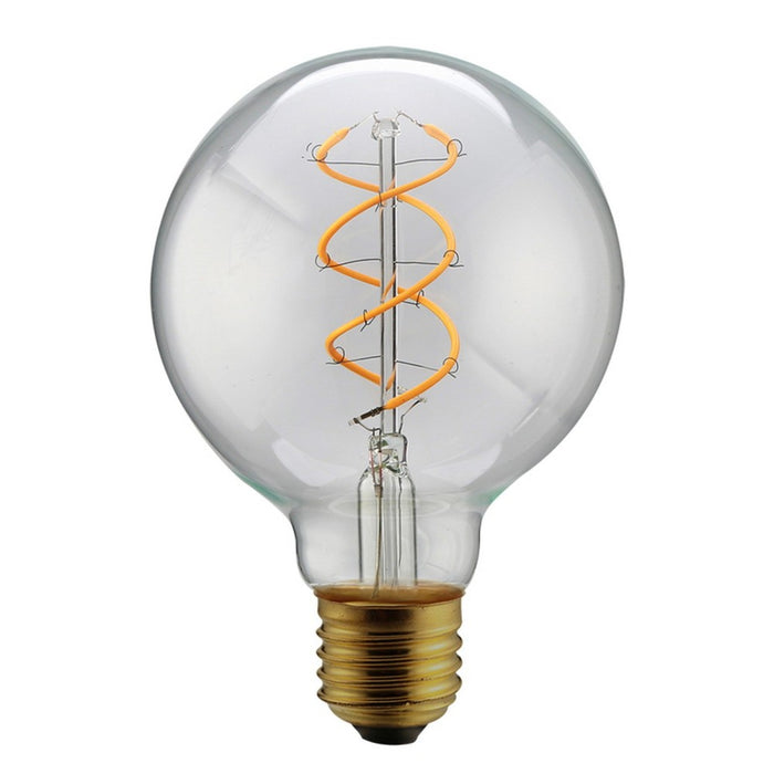 Lampadina globo a led trasparente con filamento a spirale 5W 2200K G125