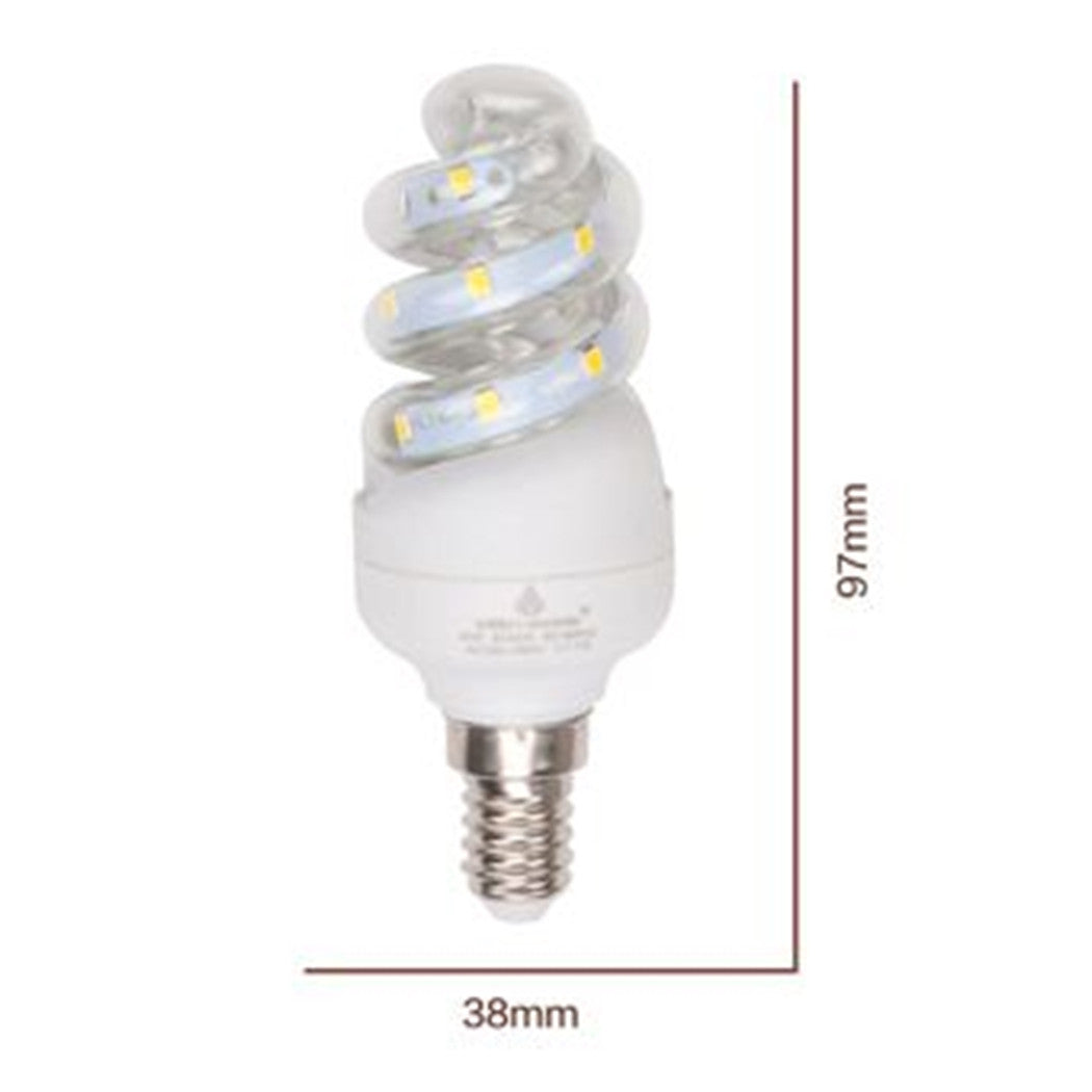 Trade Shop - Lampadina Led 3w E14 285 Lm Spirale Luce Calda 3000k Naturale 4000k Fredda 6500k         