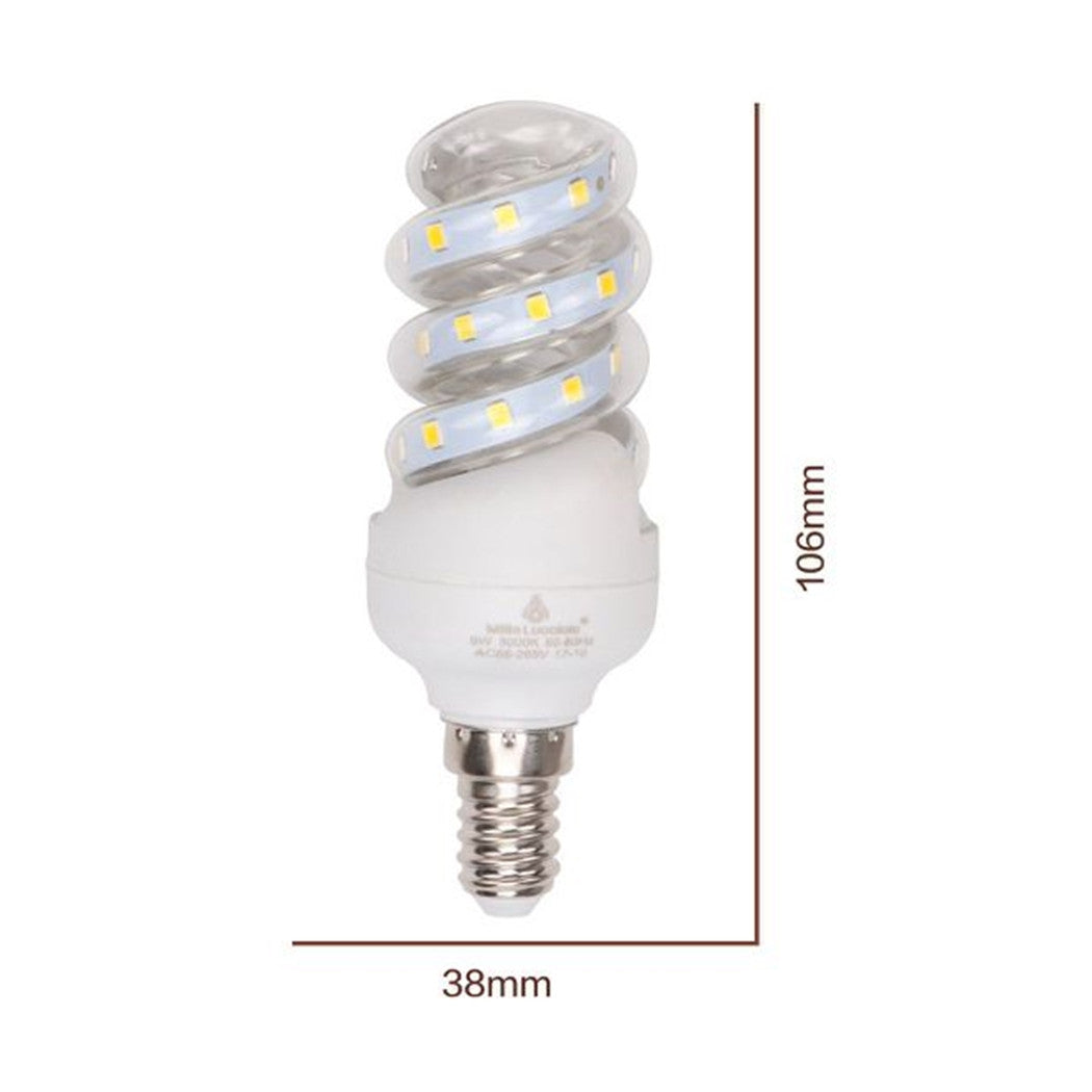 Trade Shop - Lampadina Led 5 W E14 475lm Spirale Luce Calda 3000k Naturale 4000k Fredda 6500k         