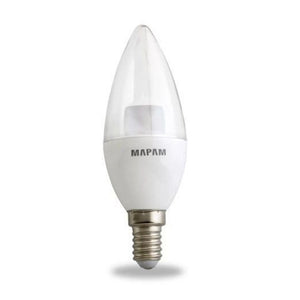 Trade Shop - Lampadina Led A Oliva Trasparente E14 5watt Luce Naturale 4500k Alta Qualità 00418         