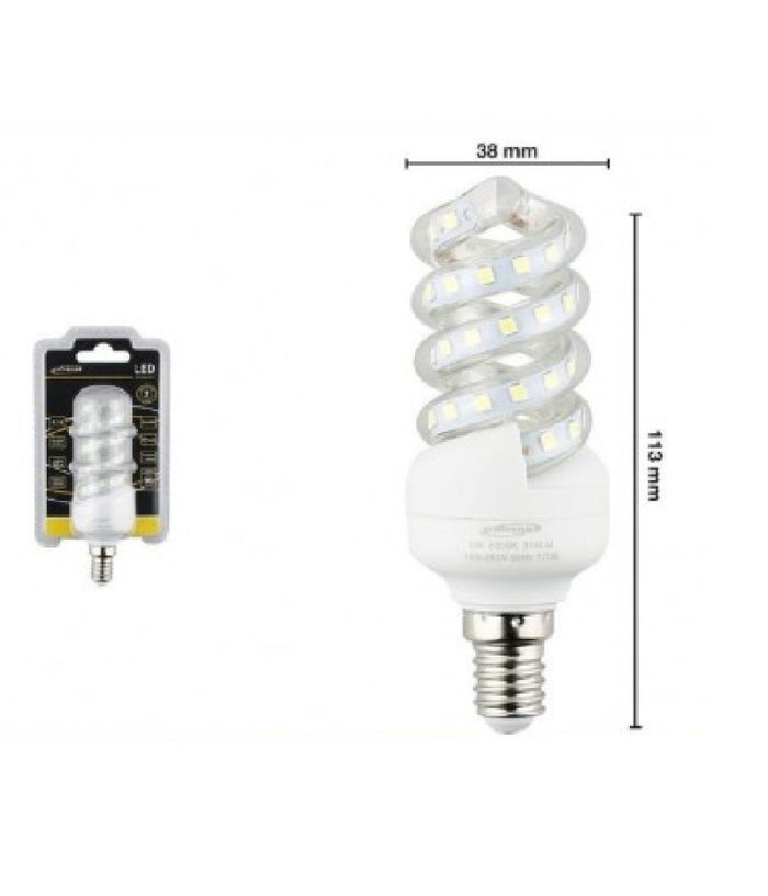 Trade Shop - Lampadina Led A Spirale E14 9 W Luce Bianca Fredda Calda Naturale 56d S-05t -