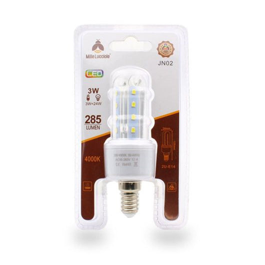 Trade Shop - Lampadina Led E14 3w 2u Jn02 Luce Tubolare Tubo Lineare Luce Naturale 4000k 285lm 87101         