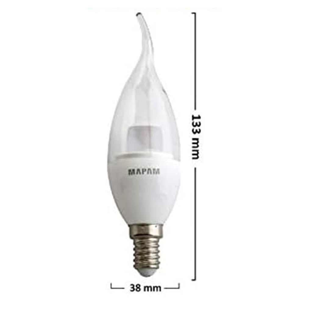 Trade Shop - Lampadina Led E14 Candela Trasparente 5 Watt Luce Fredda 6500k Alta Qualità 00289         