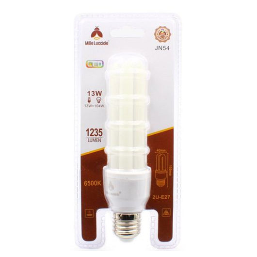 Trade Shop - Lampadina Led E27 13w 2u Tubolare Opaca Luce Calda 3000k Naturale 4000k Fredda 6500k  -bianco Freddo      -