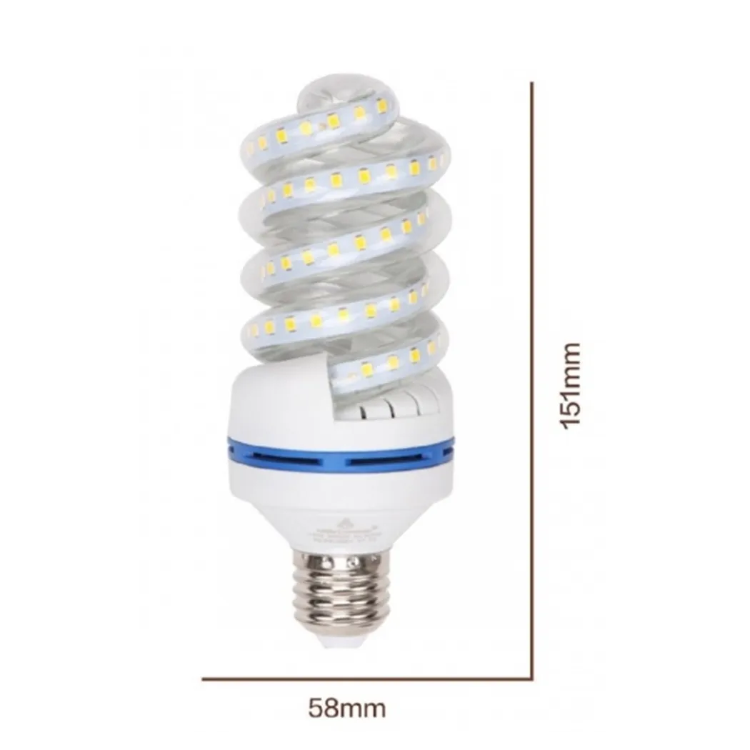Trade Shop - Lampadina Led E27 15w 1425lm Tortiglione Vortice Spirale Luce Naturale Calda Fredda - -bianco Caldo      -