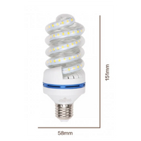 Trade Shop - Lampadina Led E27 15w 1425lm Tortiglione Vortice Spirale Luce Naturale Calda Fredda - -bianco Caldo      -