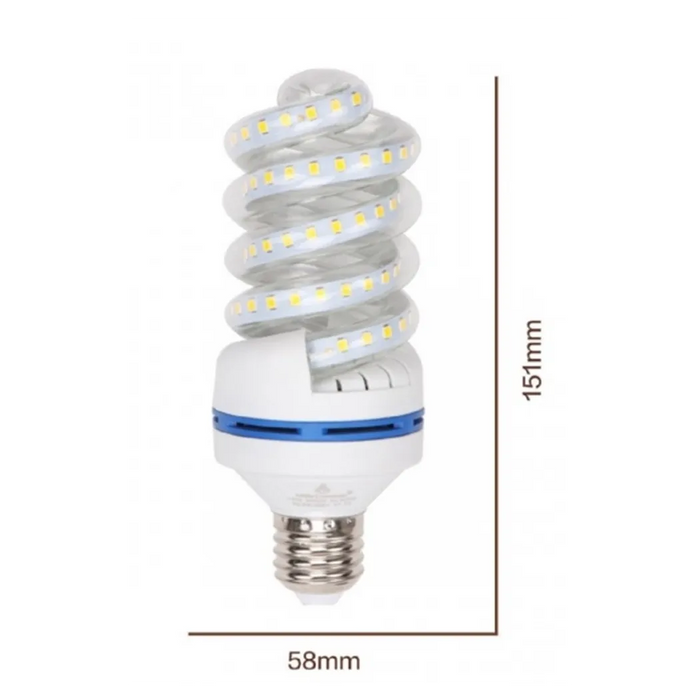 Trade Shop - Lampadina Led E27 15w 1425lm Tortiglione Vortice Spirale Luce Naturale Calda Fredda - -bianco Caldo      -
