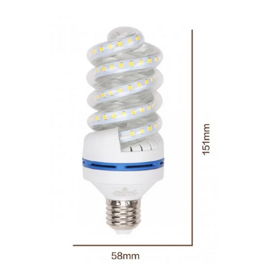 Trade Shop - Lampadina Led E27 15w 1425lm Tortiglione Vortice Spirale Luce Naturale Calda Fredda - -bianco Naturale      -