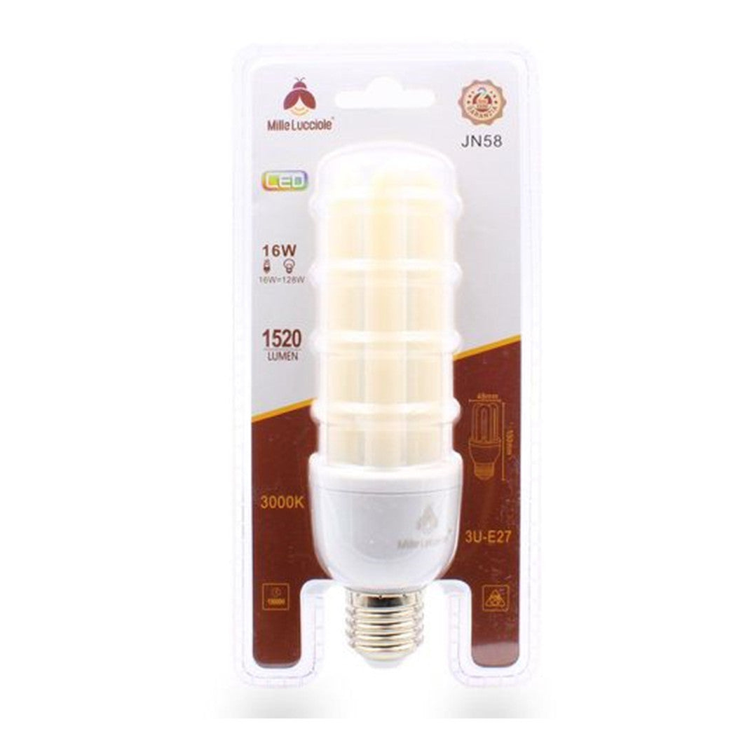 Trade Shop - Lampadina Led E27 16 W 3u Tubolare Opaca 1520lm Luce Calda 3000k Naturale 4000k         