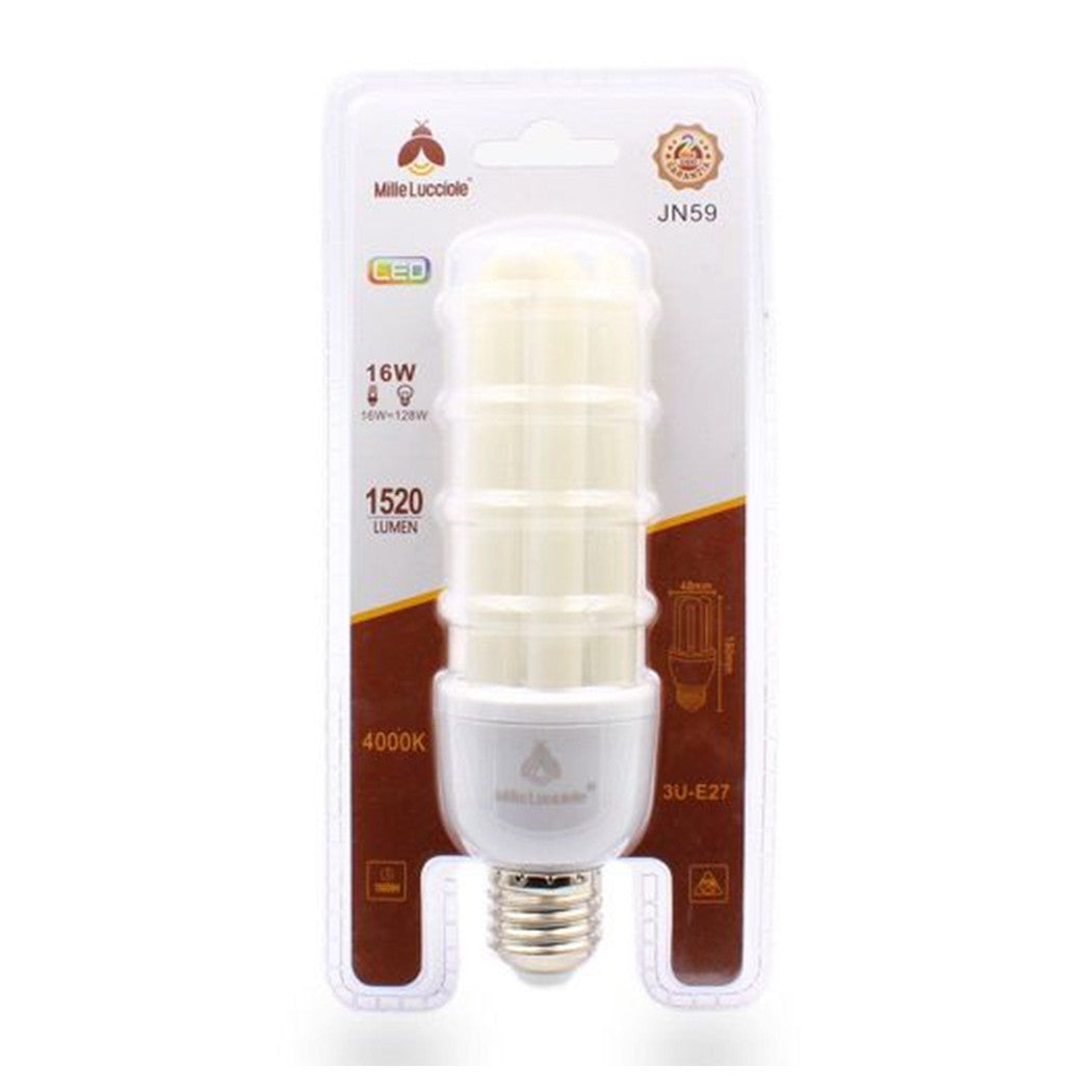 Trade Shop - Lampadina Led E27 16 W 3u Tubolare Opaca 1520lm Luce Calda 3000k Naturale 4000k  -bianco Naturale      -