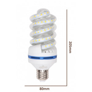 Trade Shop - Lampadina Led E27 24w 2280lm Tortiglione Vortice Spirale Luce Naturale Calda Fredda  -bianco Caldo      -