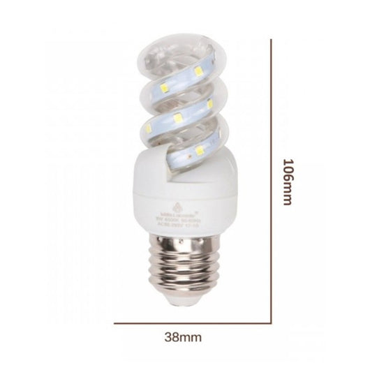 Trade Shop - Lampadina Led E27 5w 475lm Tortiglione Vortice Spirale Luce Fredda Naturale Calda  -bianco Naturale      -