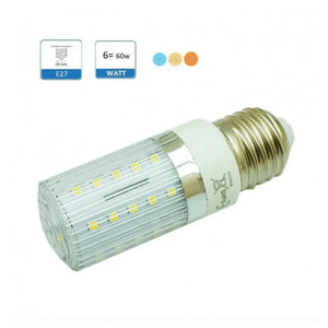 Trade Shop - Lampadina Led E27 6 Watt Tubo Mais Luce Calda Naturale Fredda Illuminazione Led         