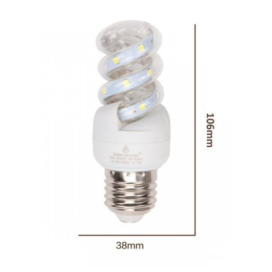 Trade Shop - Lampadina Led E27 7w 665lm Tortiglione Vortice Spirale Luce Fredda Naturale Calda  -bianco Freddo      -