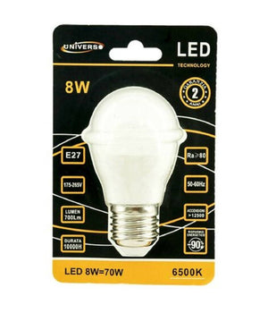 Lampadina Led E27 G45 8 Watt 15d Bulbo Luce Bianco Caldo Freddo Naturale G4509         