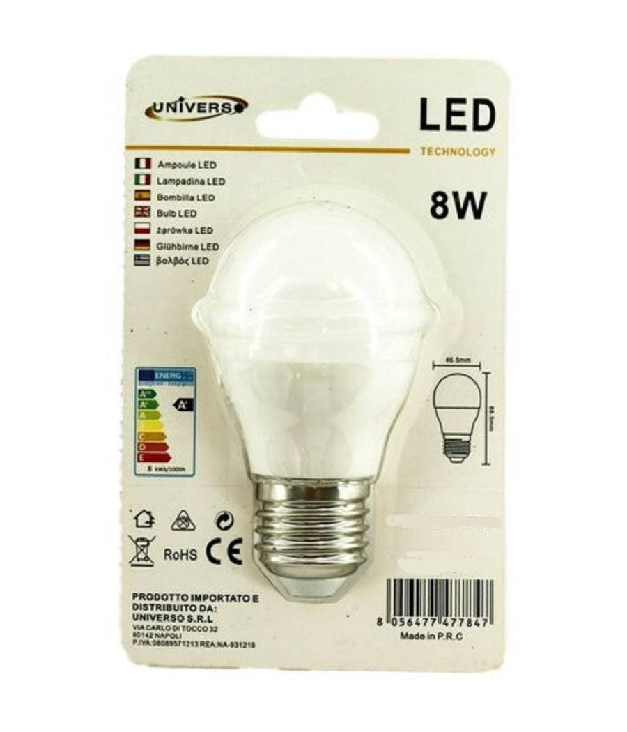 Lampadina Led E27 G45 8 Watt 15d Bulbo Luce Bianco Caldo Freddo Naturale G4509         