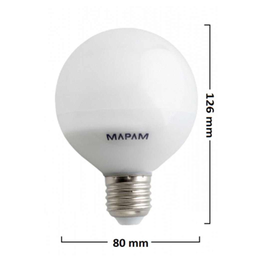 Trade Shop - Lampadina Led E27 Globo G80 8w Luce Fredda 6500k Bulbo Sfera Palla Alta Qualità 00166         