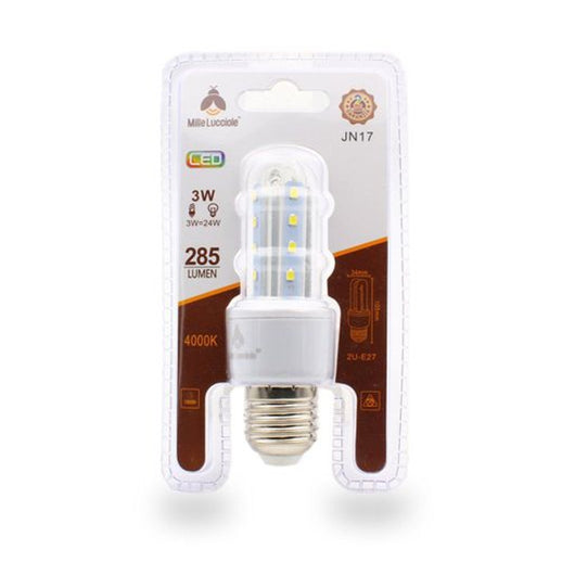 Trade Shop - Lampadina Led Jn17 Attacco E27 3w 2u Luce Naturale 4000k Tubolare Lineare 285lm 87255         