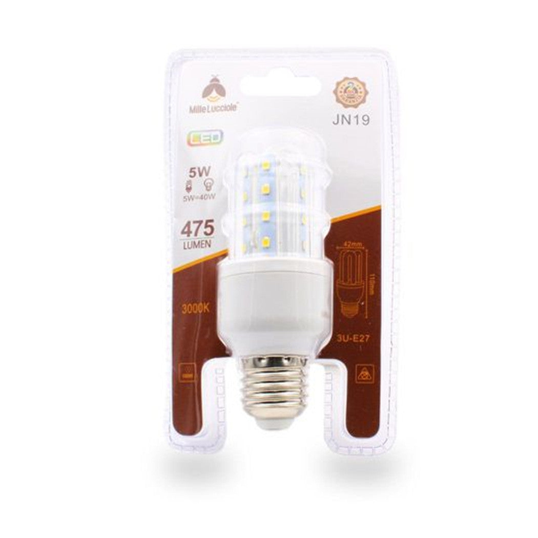 Trade Shop - Lampadina Led Jn19 Attacco E27 5w 3u Luce Calda 3000k Tubolare Lineare 475lm 87279         