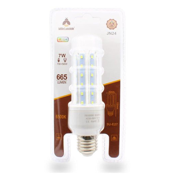 Trade Shop - Lampadina Led Jn24 Attacco E27 7w 3u Luce Fredda 6500k Tubolare Lineare 665lm 87323         