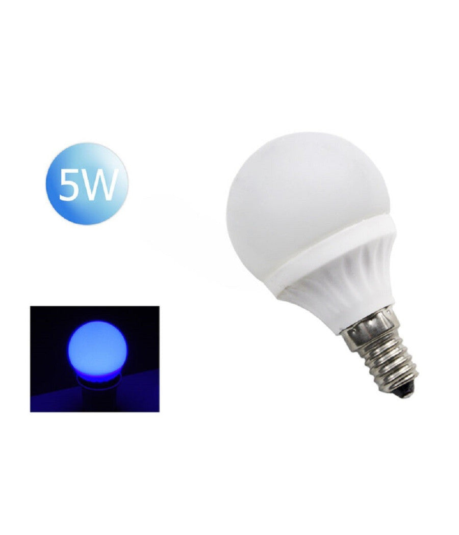 Lampadina Led Sfera E14 5 Watt Luce Rossa Verde E Blu Colorata Lampada A5003         