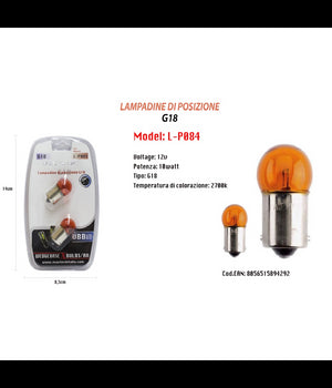Lampadine Di Posizione G18 12v - 10 Watt Lampadine Ultra Luminose Maxtech L-p084         