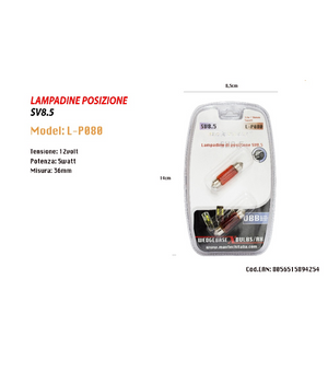 Lampadine Di Posizione Sv8.5 12v / 36mm 5w Lampadine Ultra Luminose Maxtech L-p080r         