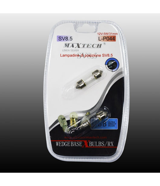 Lampadine Di Posizione Sv8.5 Lampadine Ultra Luminose Maxtech L-p044 12v-5w/31mm         