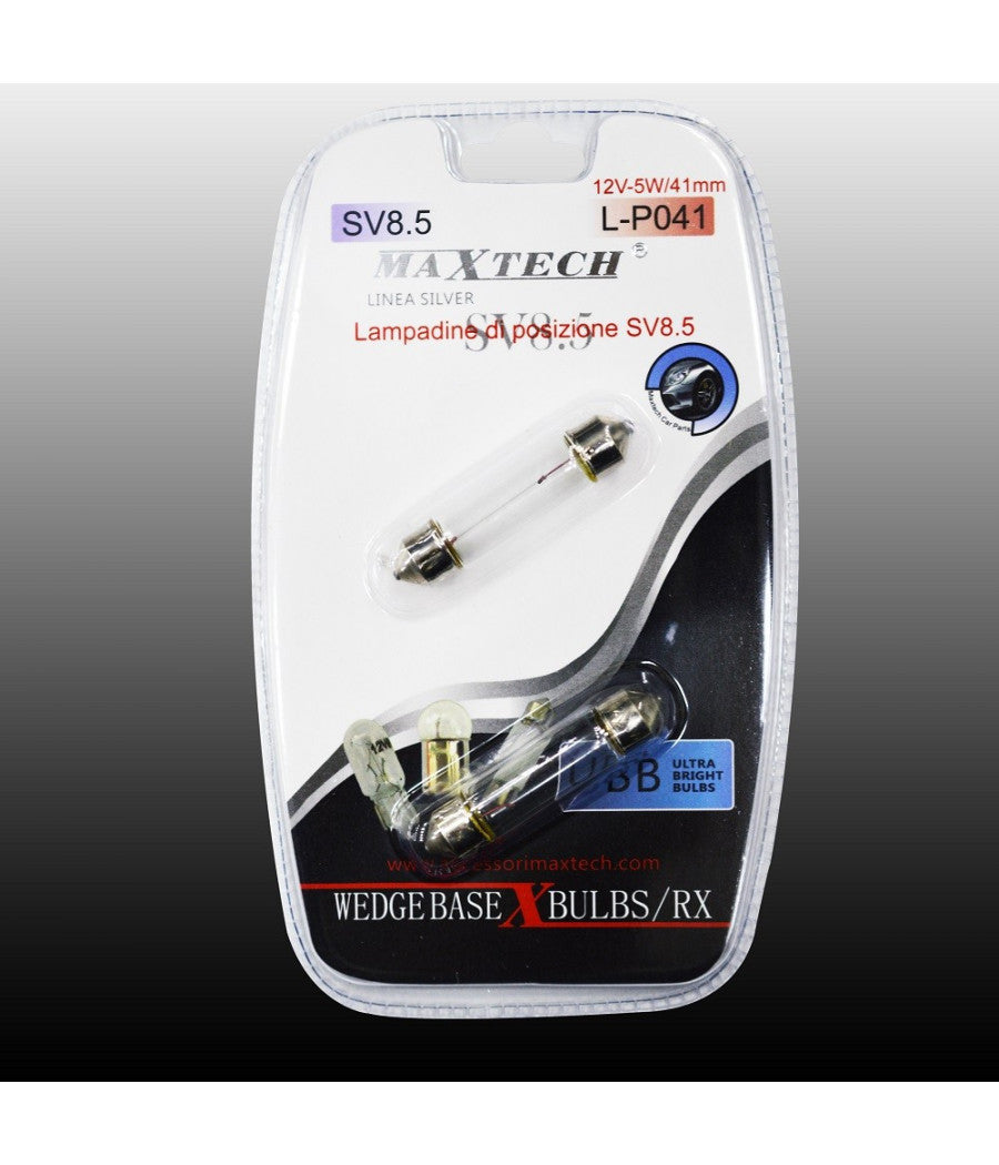 Lampadine Di Posizione Sv8.5 Maxtech L-p041 12v-5w/41mm Lampadine Ultra Luminose         
