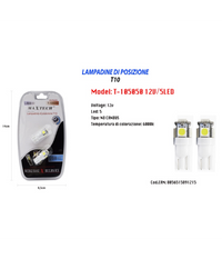 Lampadine Di Posizione T10 Maxtech T-105050 12v 5led Lampadine Ultra Luminose 6000k         