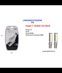 Lampadine Di Posizione T10 Maxtech T-107020 12v 20led 6000k Lampadine Ultra Luminose         
