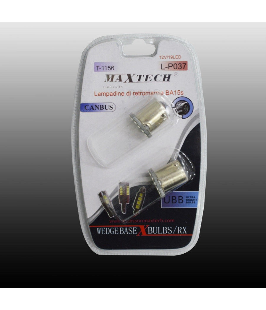 Lampadine Di Retromarcia Ba15s 12v/19led Lampadine Ultra Luminose Maxtech L-p037         