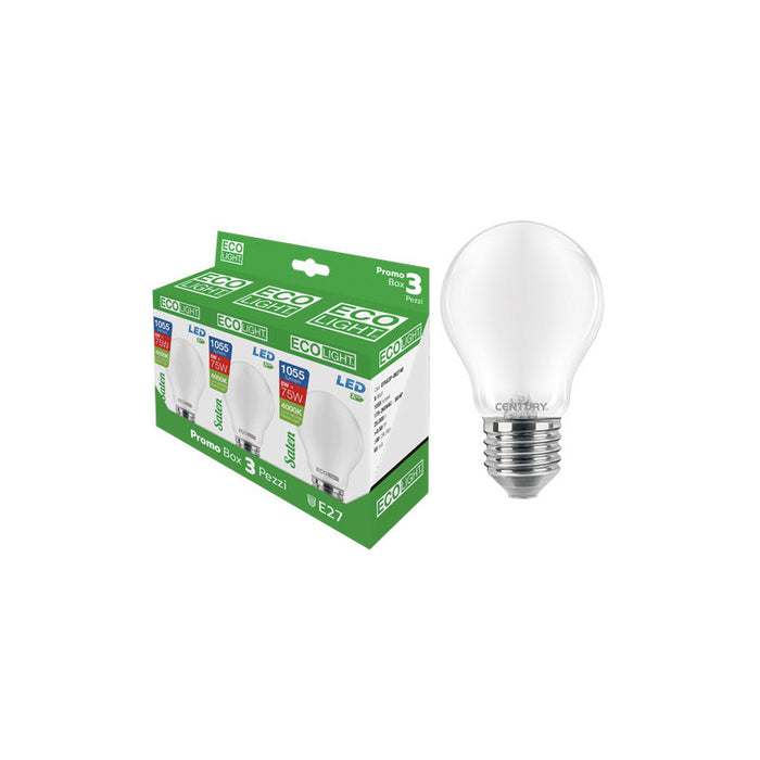 Lampadine LED Saten Globo 8 W – 806 rim – 3 pz – Ecolight