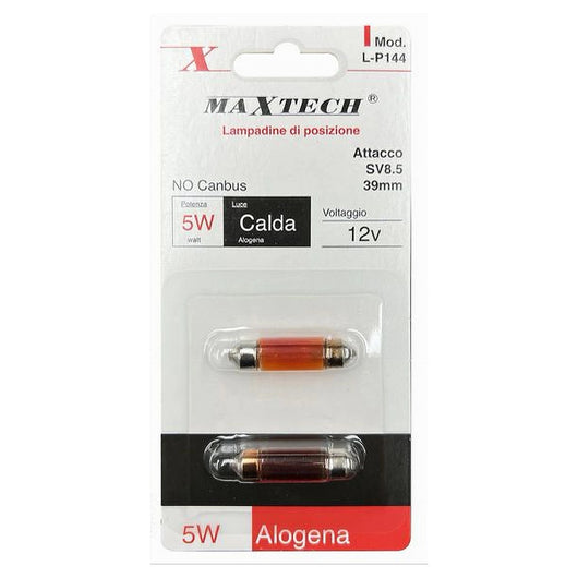 Lampadine Posizione Sv8.5 39 Mm 12v 5 W Auto No Canbus Luce Calda Alogena L-p144         