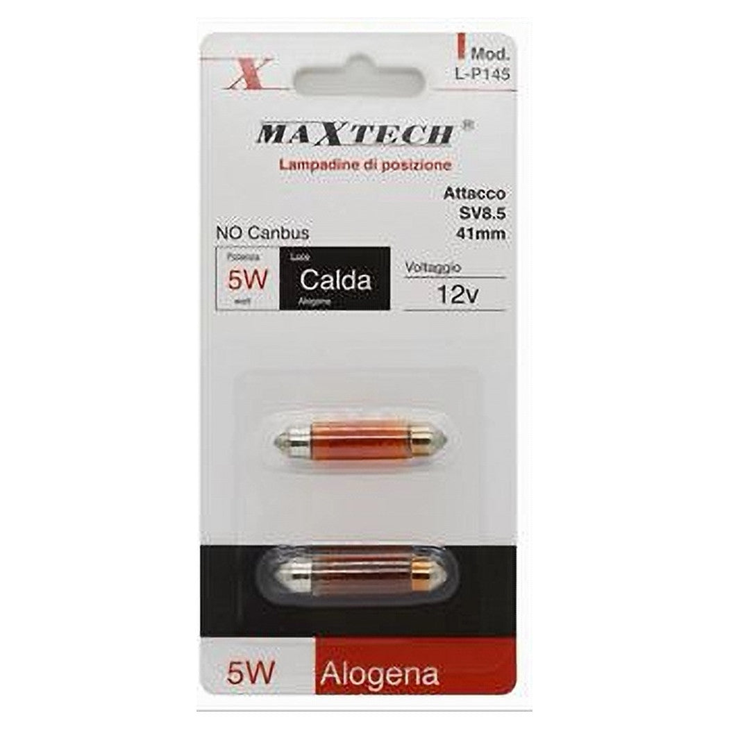 Lampadine Posizione Sv8.5 41 Mm 12 V 5w Auto Luce Calda Alogena No Canbus L-p145         