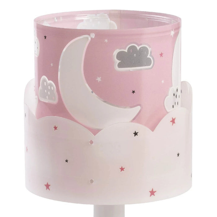 LÚZETE - LÁMPARA DE MESA INFANTIL NEW MOON E14 ROSA