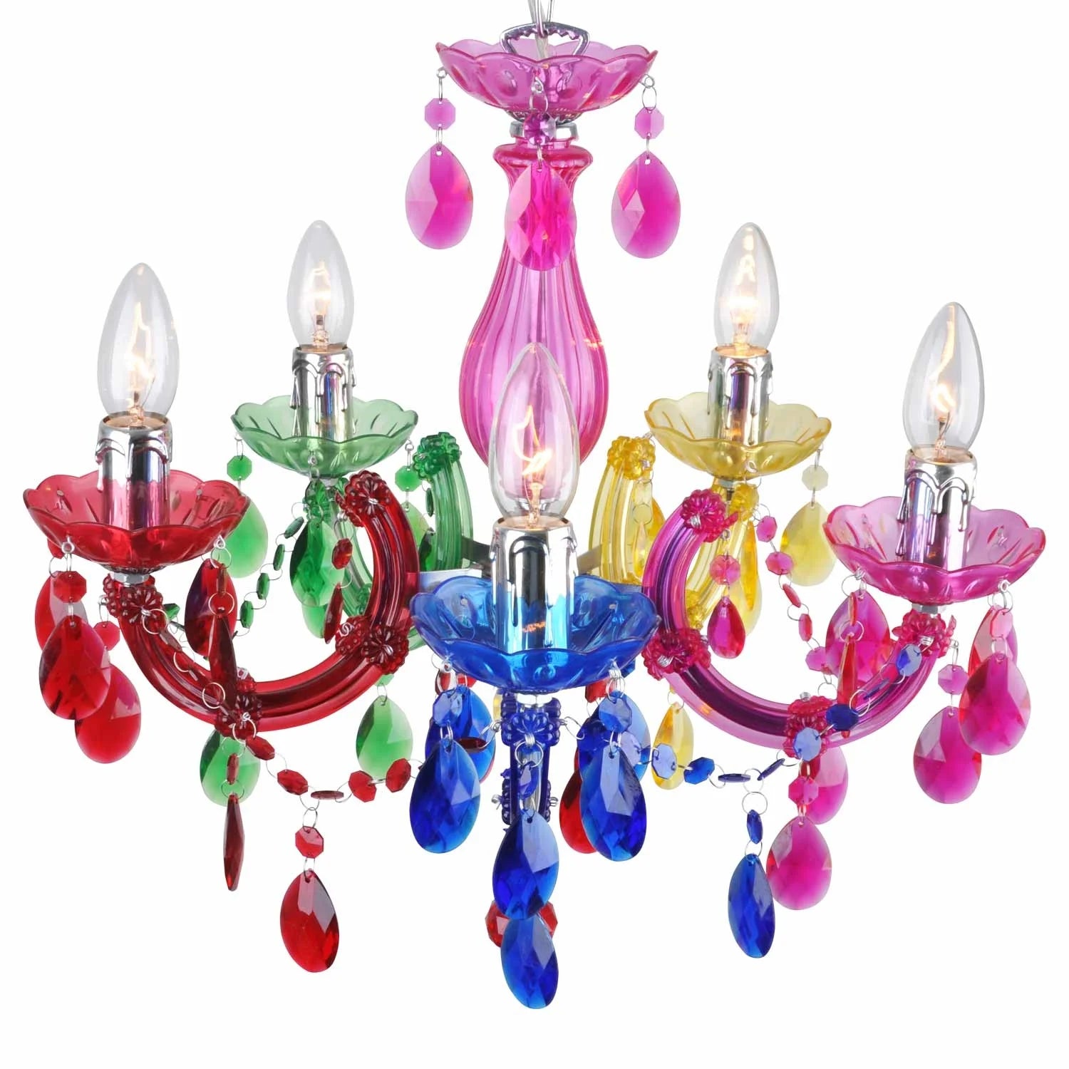 LÚZETE - LÁMPARA DE TECHO 5 LUCES MULTICOLOR