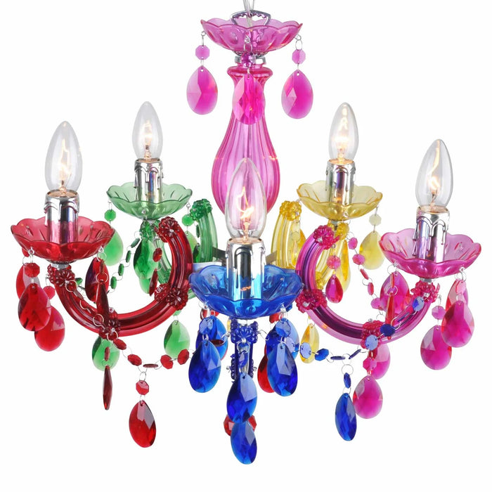 LÚZETE - LÁMPARA DE TECHO 5 LUCES MULTICOLOR