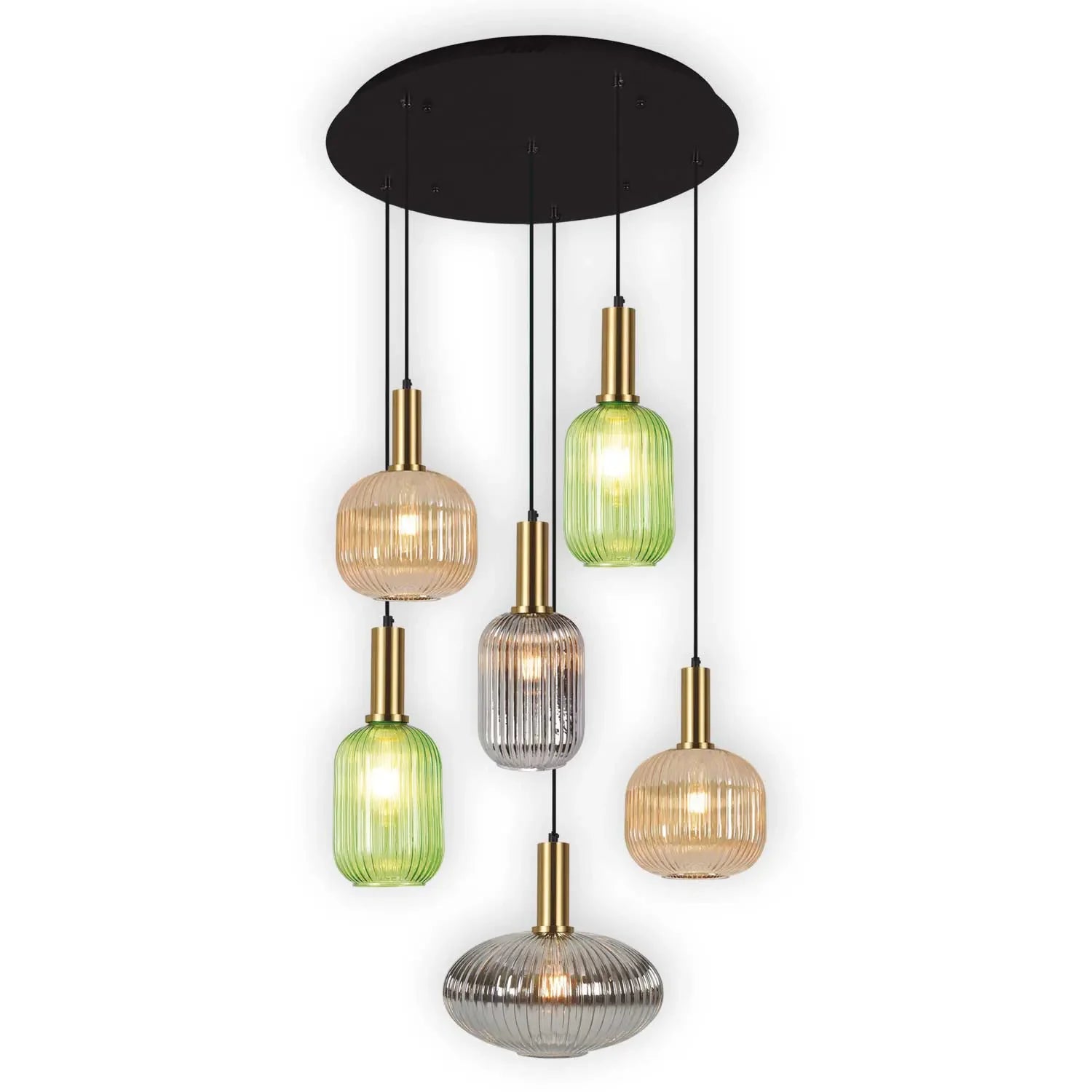 LÚZETE - LÁMPARA DE TECHO 6 LUCES TULIPAS COMBINADAS Ø70 E27 SHELBY